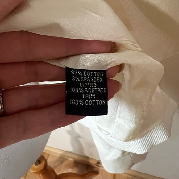 Ellen Tracy Womens 6 Jacket White Moto Style Full Zip Textured Modern Chic - Picture 7 of 8